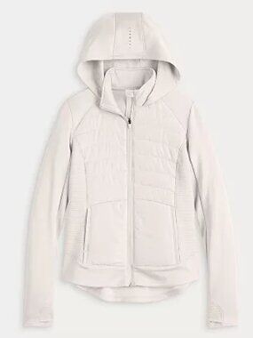 Women's Tek Gear Hooded Mixed-Media Jacket, Ivory, XL